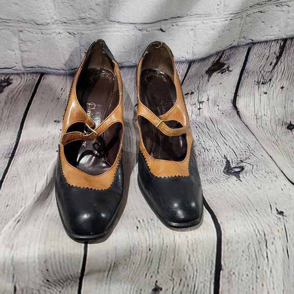 Vintage Christian Dior brown leather 2 tone Mary Jane Heels - Picture 1 of 12